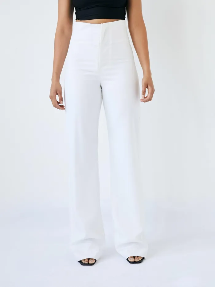 Women Wynn Hamlyn 8211 Ally High Waisted Trouser In Ivory The UNDONE Pants