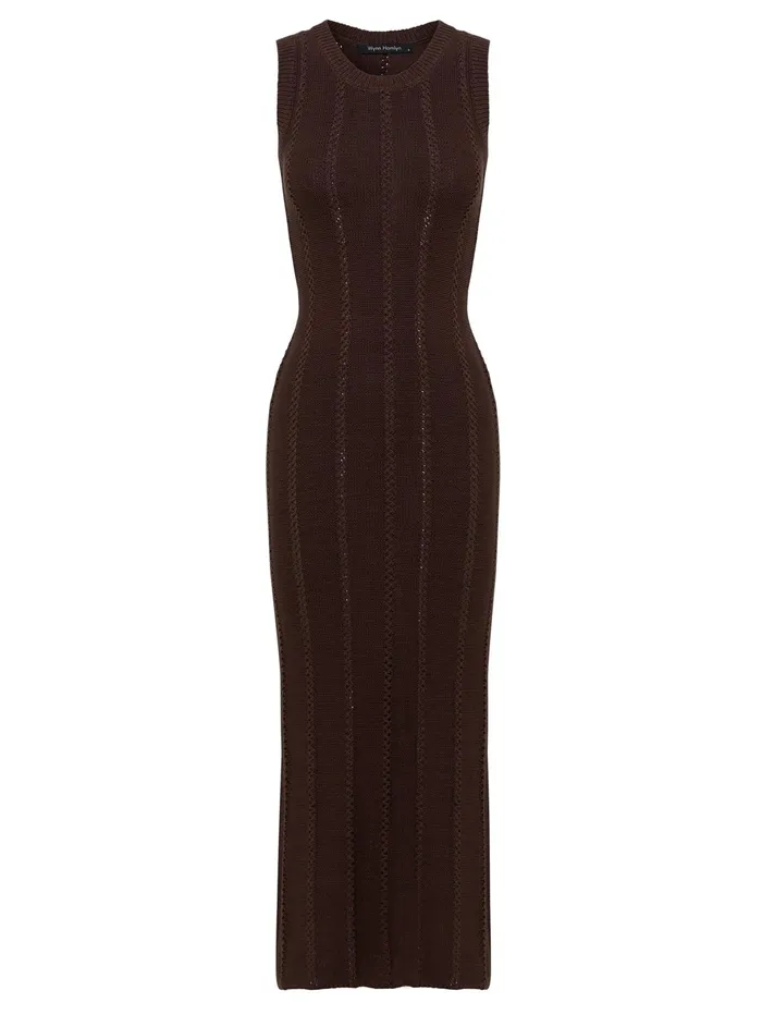 Women Wynn Hamlyn 8211 Pointella Maxi Dress In Brown The UNDONE Dresses