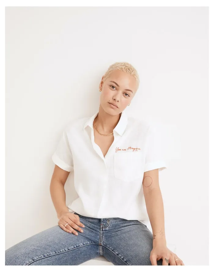 Women X Htel Magique Embroidered Popover Shirt Eyelet White Madewell Tops and Shirts Women X Htel Magique Embroidered Popover Shirt Eyelet White Madewell Tops and Shirts