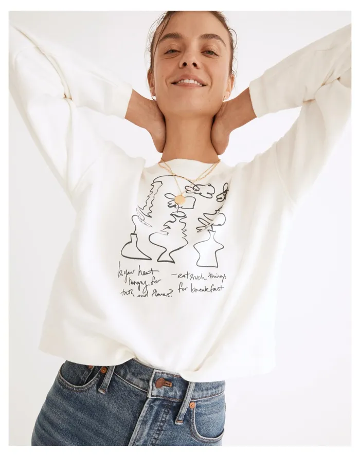 Women X Tess Guinery Resourced Cotton Swing Sweatshirt Lighthouse Madewell Sweatshirts and Sweatpants