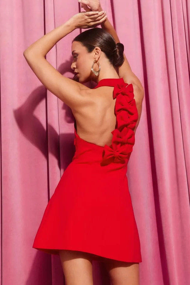 Yelena Mini Dress 8211 Halter Neck Bow Detail Mini Dress In Red Women Showpo Curve Clothes Yelena Mini Dress 8211 Halter Neck Bow Detail Mini Dress In Red Women Showpo Curve Clothes