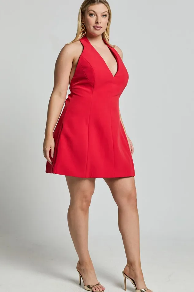 Yelena Mini Dress 8211 Halter Neck Bow Detail Mini Dress In Red Women Showpo Curve Clothes