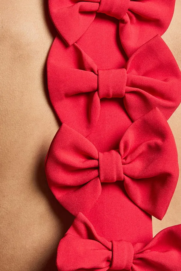 Yelena Mini Dress 8211 Halter Neck Bow Detail Mini Dress In Red Women Showpo Curve Clothes