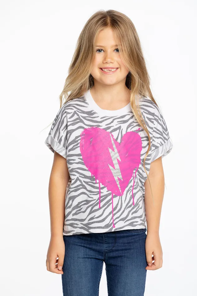 Zebra Heart Tops Chaser Brand Girls